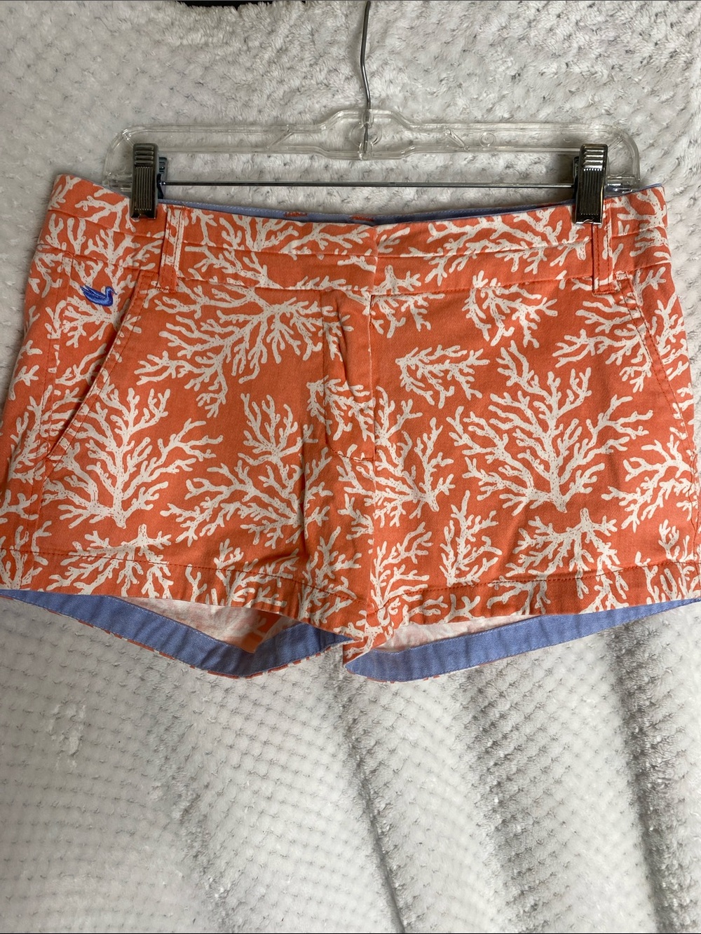 Southern Marsh Orange and White Coral Reef Print Shorts
